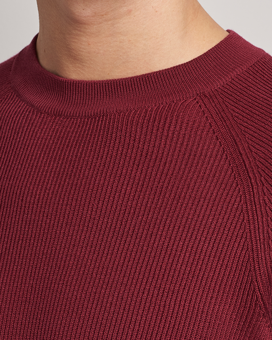 Herre | Trøjer | Brunello Cucinelli | Rib Stitch Crew Neck Sweater Burgundy