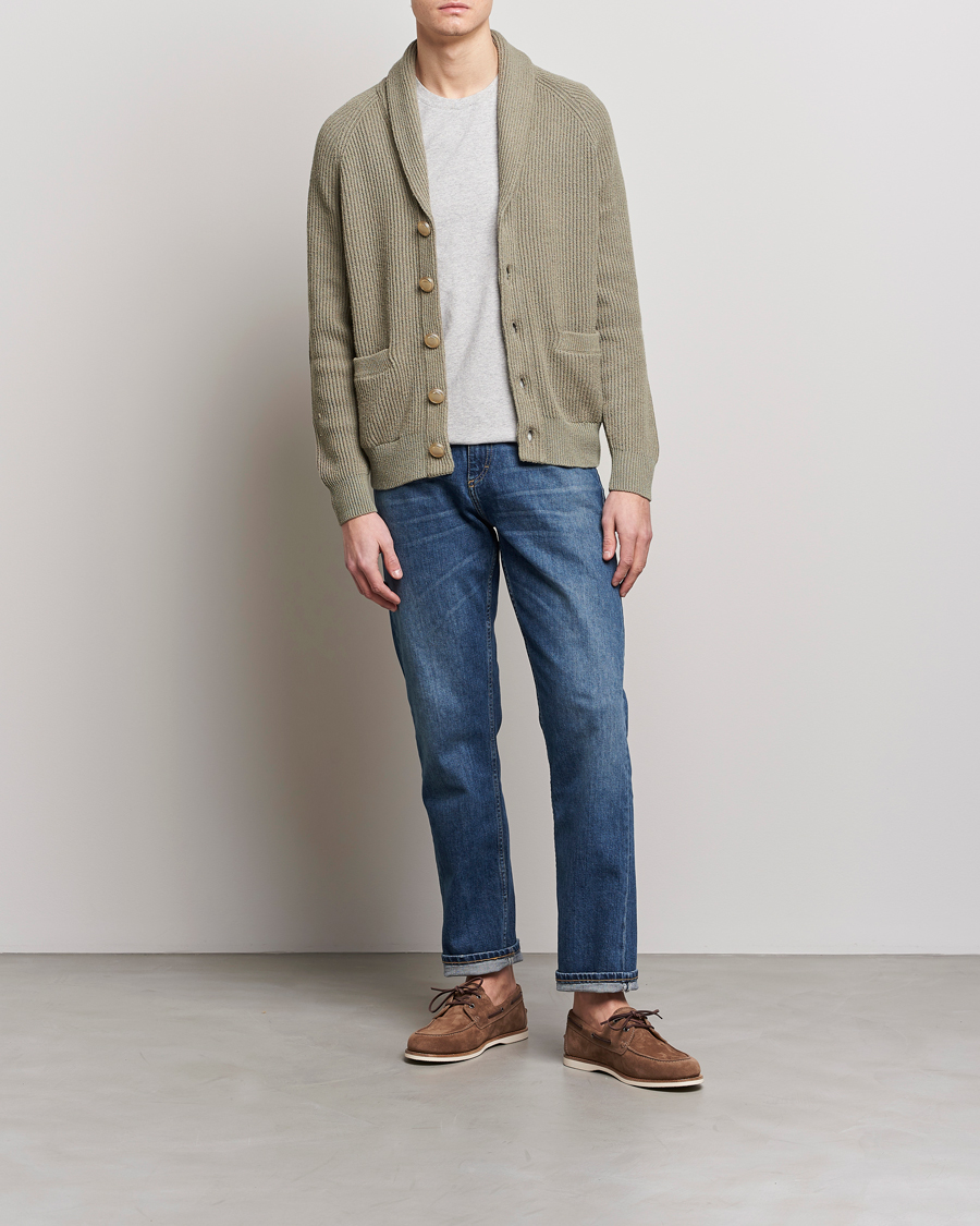 Herre | Trøjer | Brunello Cucinelli | Heavy Rib Cardigan Olive