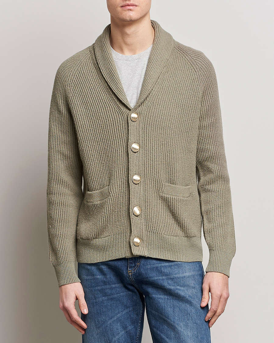 Herre | Trøjer | Brunello Cucinelli | Heavy Rib Cardigan Olive