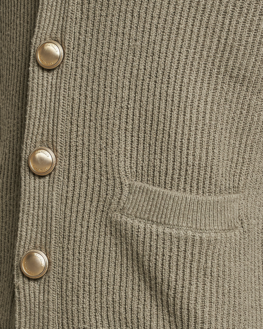 Herre | Trøjer | Brunello Cucinelli | Heavy Rib Cardigan Olive
