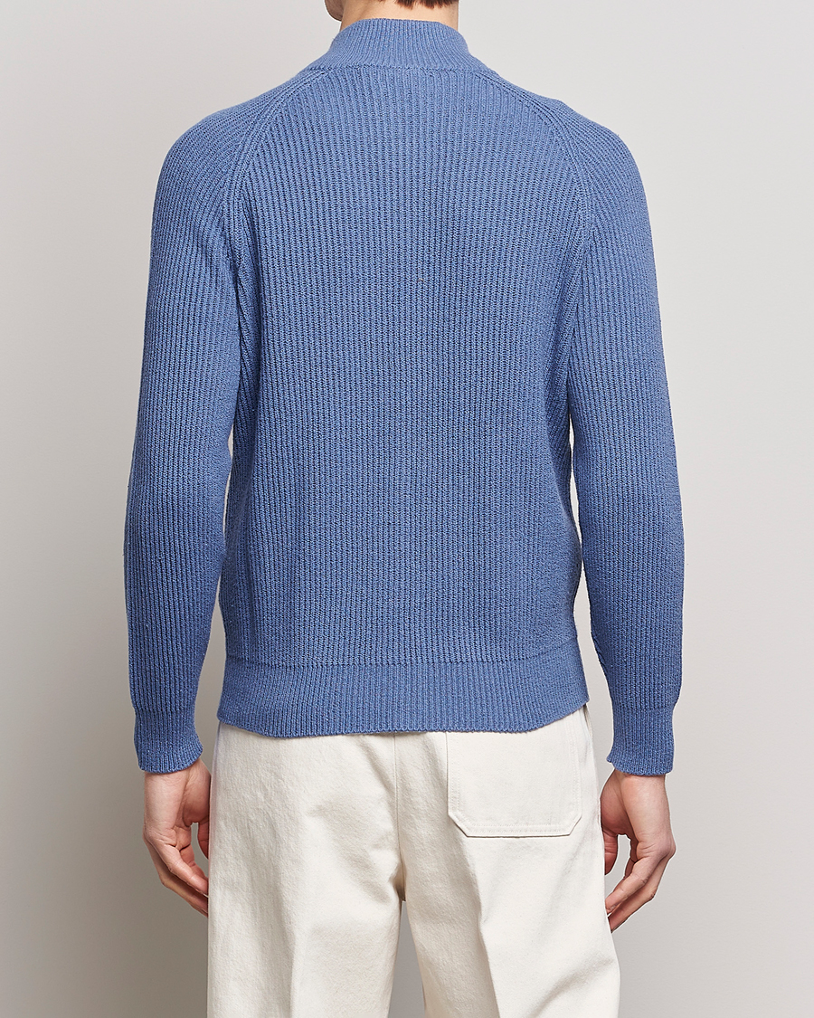 Herre | Trøjer | Brunello Cucinelli | Heavy Zip Sweater Oxford Blue