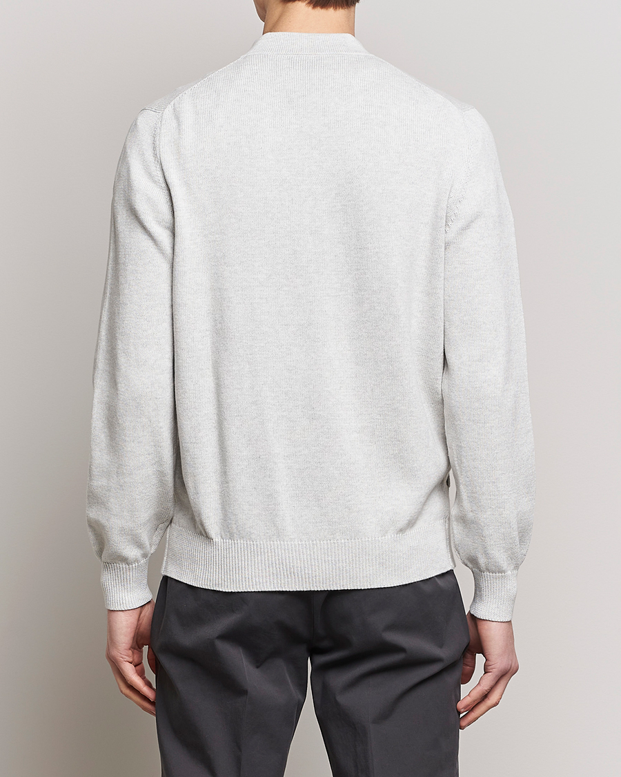Herre | Trøjer | Brunello Cucinelli | Knitted Zip Blouson Pearl Grey