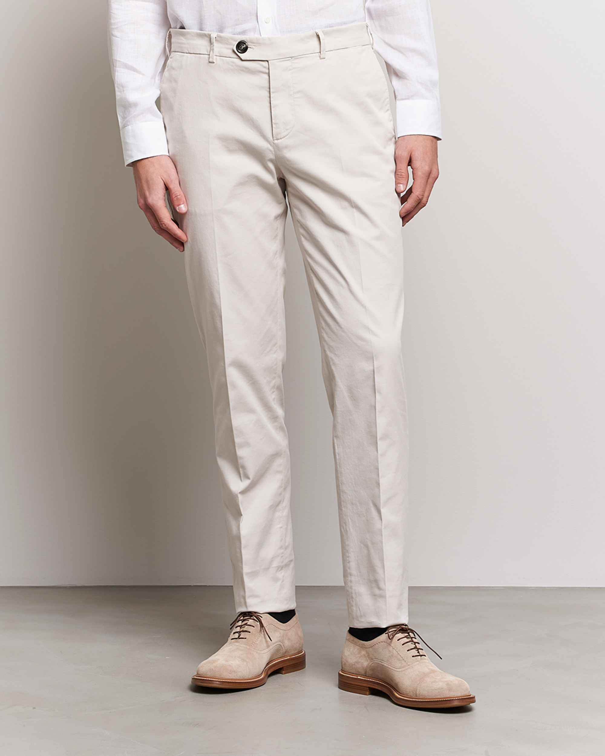 Herre | Bukser | Brunello Cucinelli | Slim Fit Cotton Chinos Off White