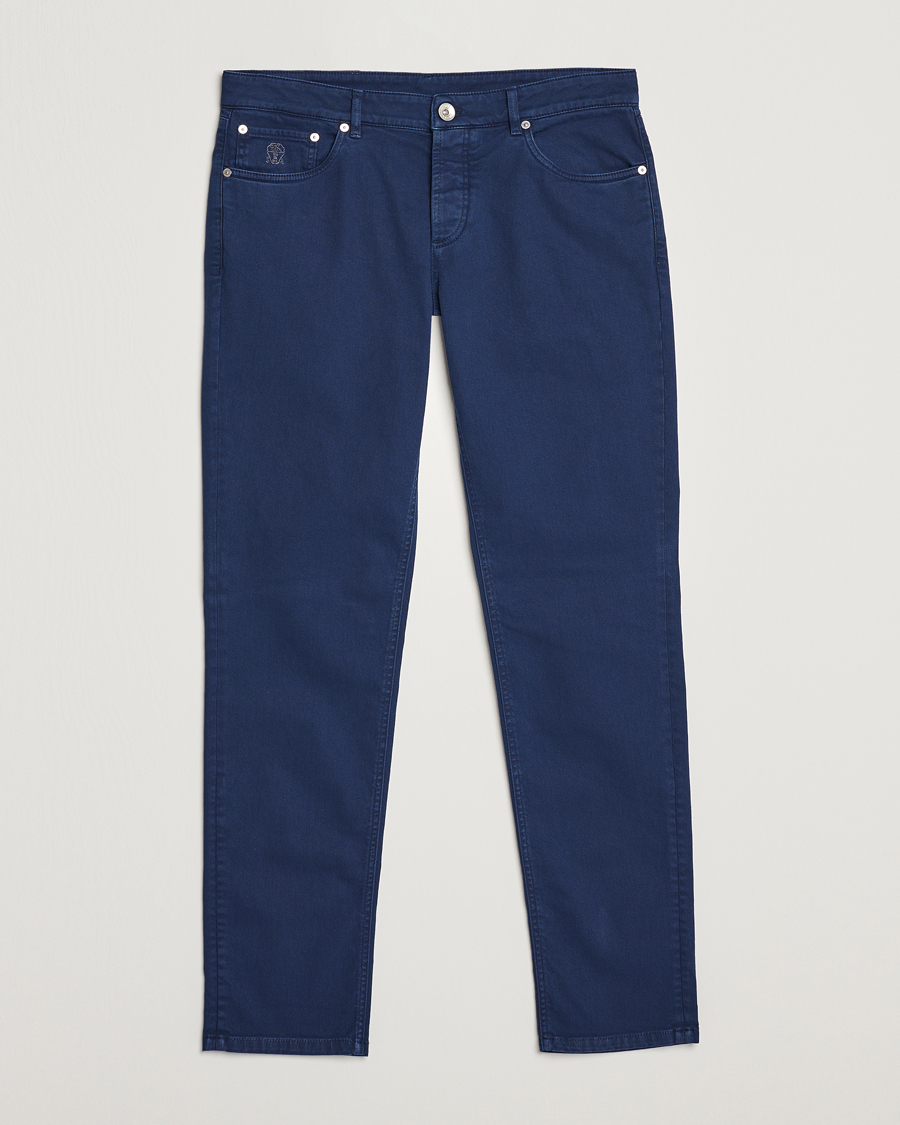 Herre | Bukser | Brunello Cucinelli | Slim Fit 5-Pocket Pants Dark Blue