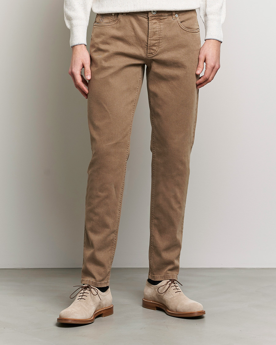 Herre | 5-pocket bukser | Brunello Cucinelli | Slim Fit 5-Pocket Pants Beige