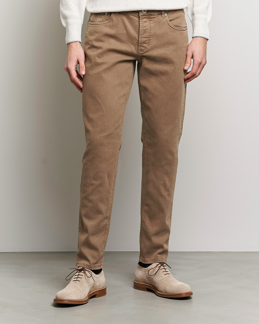 Herre | Bukser | Brunello Cucinelli | Slim Fit 5-Pocket Pants Beige