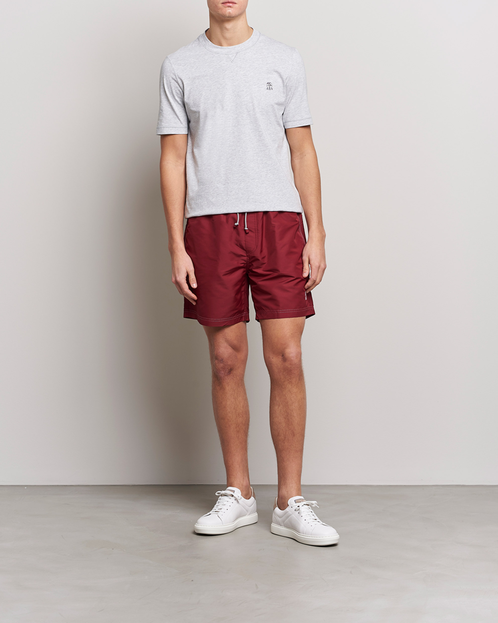 Herre | Badebukser | Brunello Cucinelli | Nylon Swim Trunks Burgundy