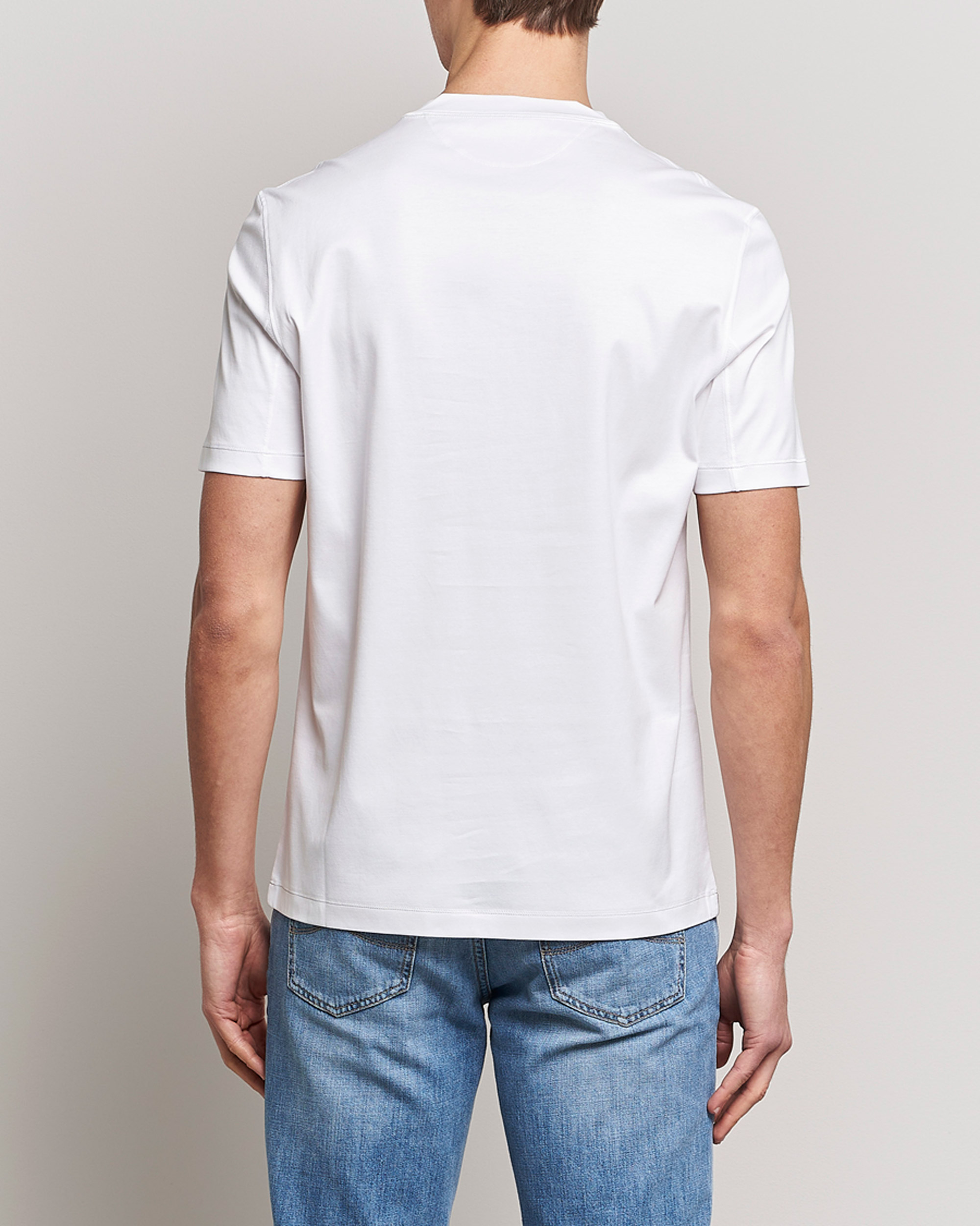 Herre | T-Shirts | Brunello Cucinelli | Short Sleeve Logo T-shirt White