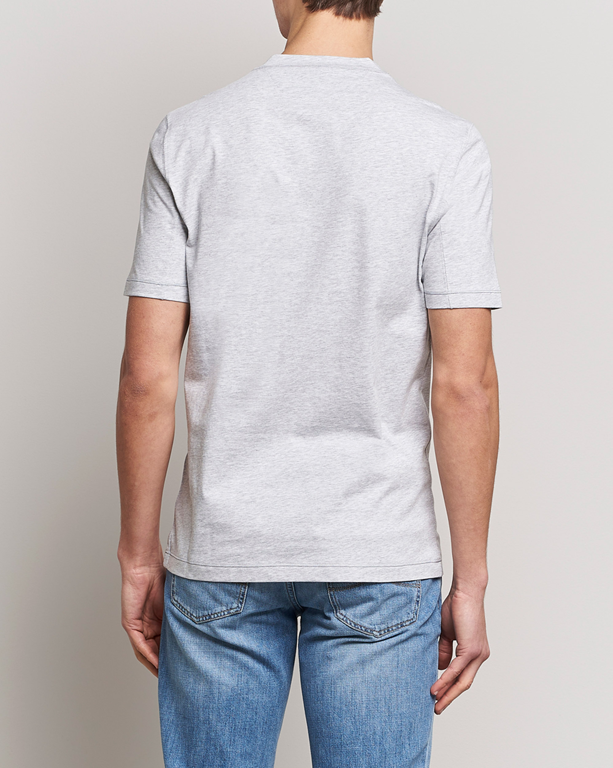 Herre | T-Shirts | Brunello Cucinelli | Short Sleeve Logo T-shirt Light Grey