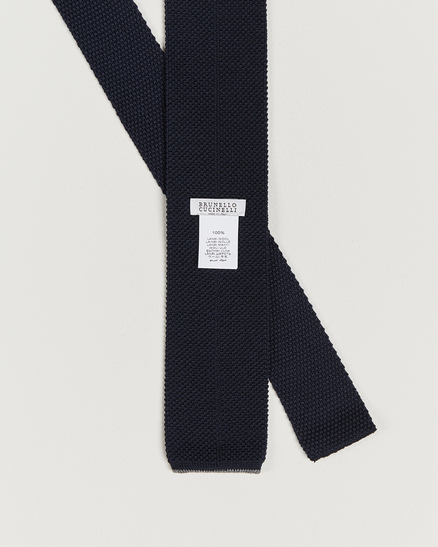 Herre | Brunello Cucinelli Knitted Tie Navy | Brunello Cucinelli | Knitted Tie Navy