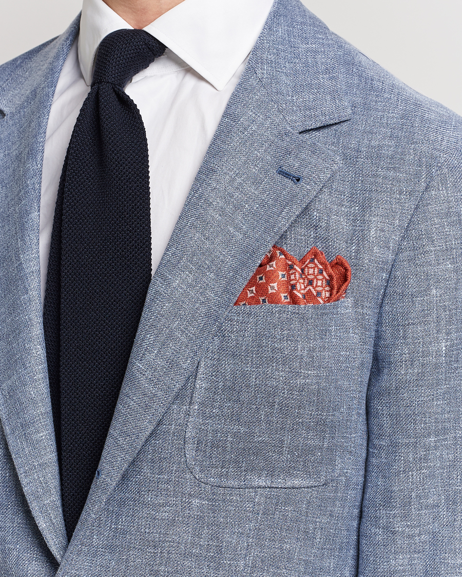Herre | Brunello Cucinelli Silk Pocket Square Orange | Brunello Cucinelli | Silk Pocket Square Orange