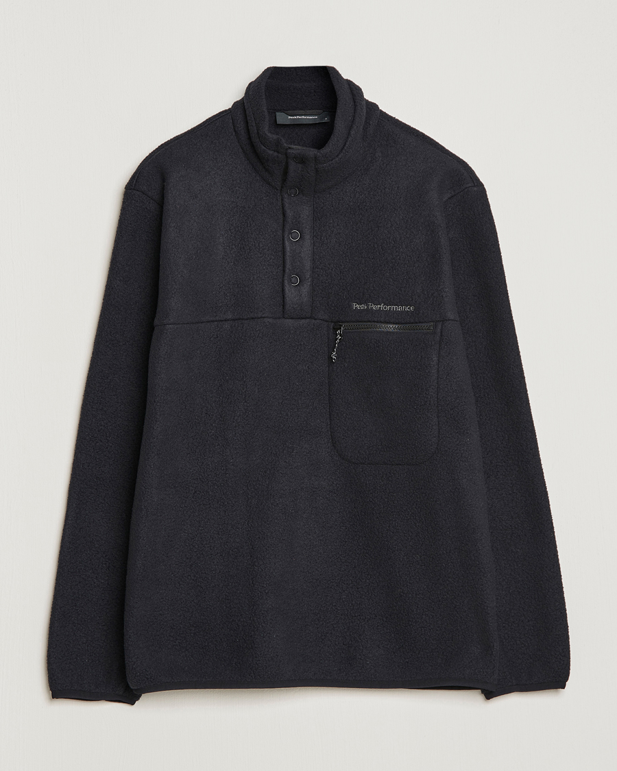 Herre | Trøjer | Peak Performance | Fleece Snap Sweater Black
