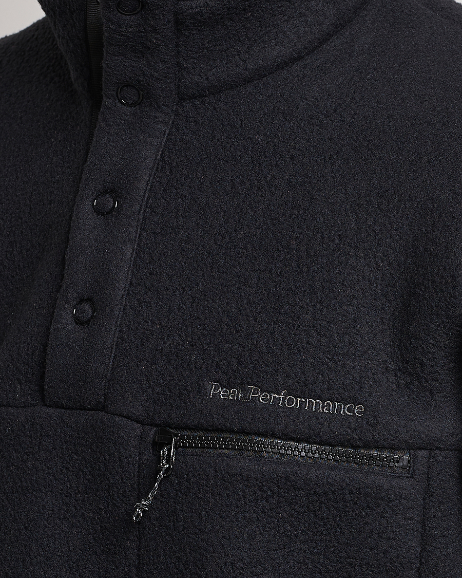 Herre | Trøjer | Peak Performance | Fleece Snap Sweater Black