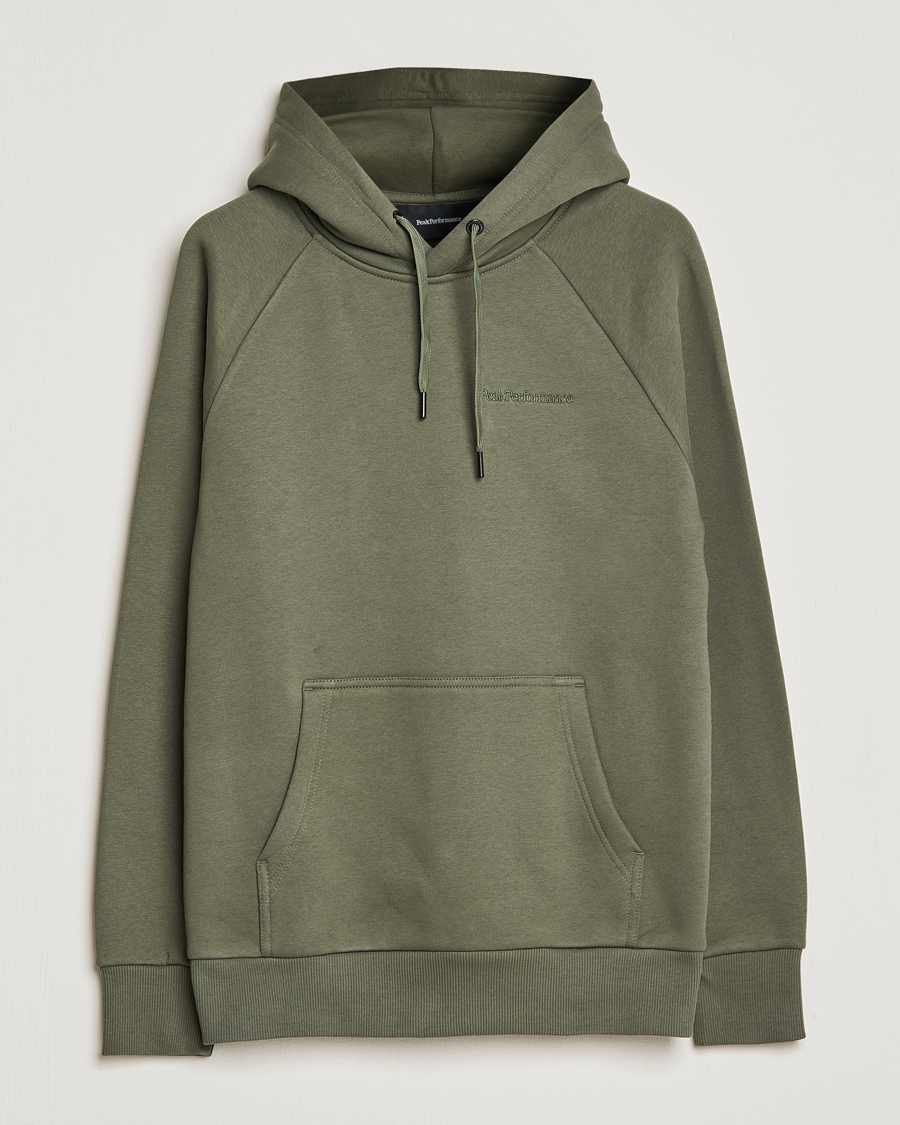 Herre | Trøjer | Peak Performance | Original Small Logo Hood Pine Needel