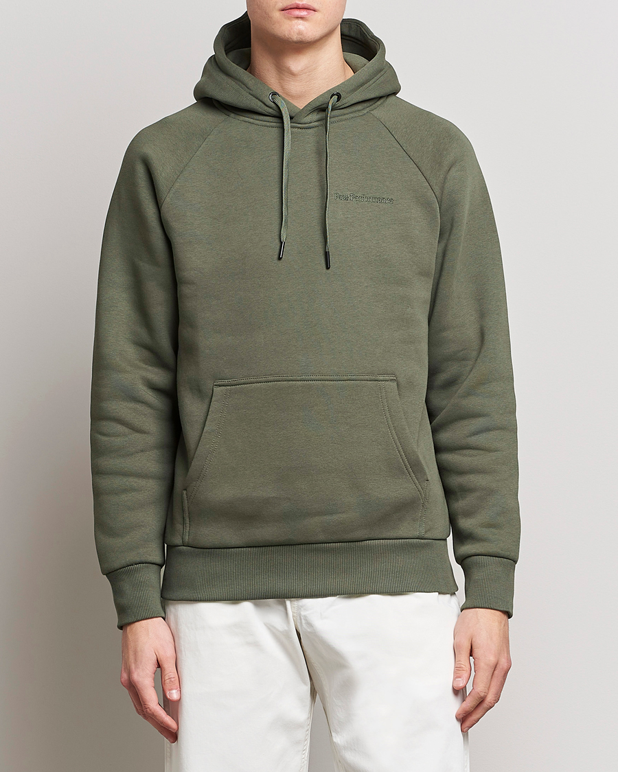 Herre | Trøjer | Peak Performance | Original Small Logo Hood Pine Needel