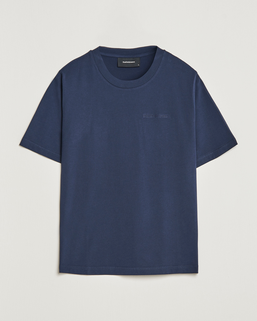 Herre | T-Shirts | Peak Performance | Original Logo Crew Neck T-Shirt Blue Shadow