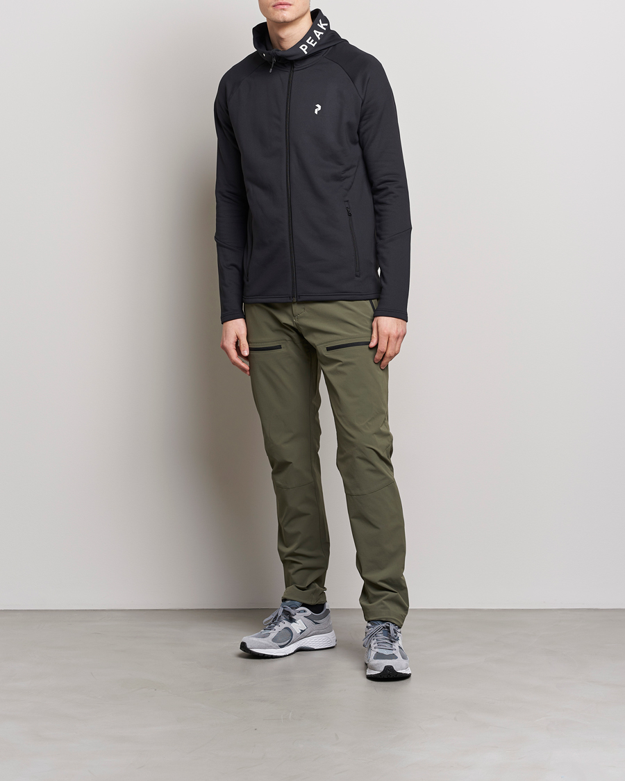 Herre | Trøjer | Peak Performance | Rider Zip Hood Fleece Black