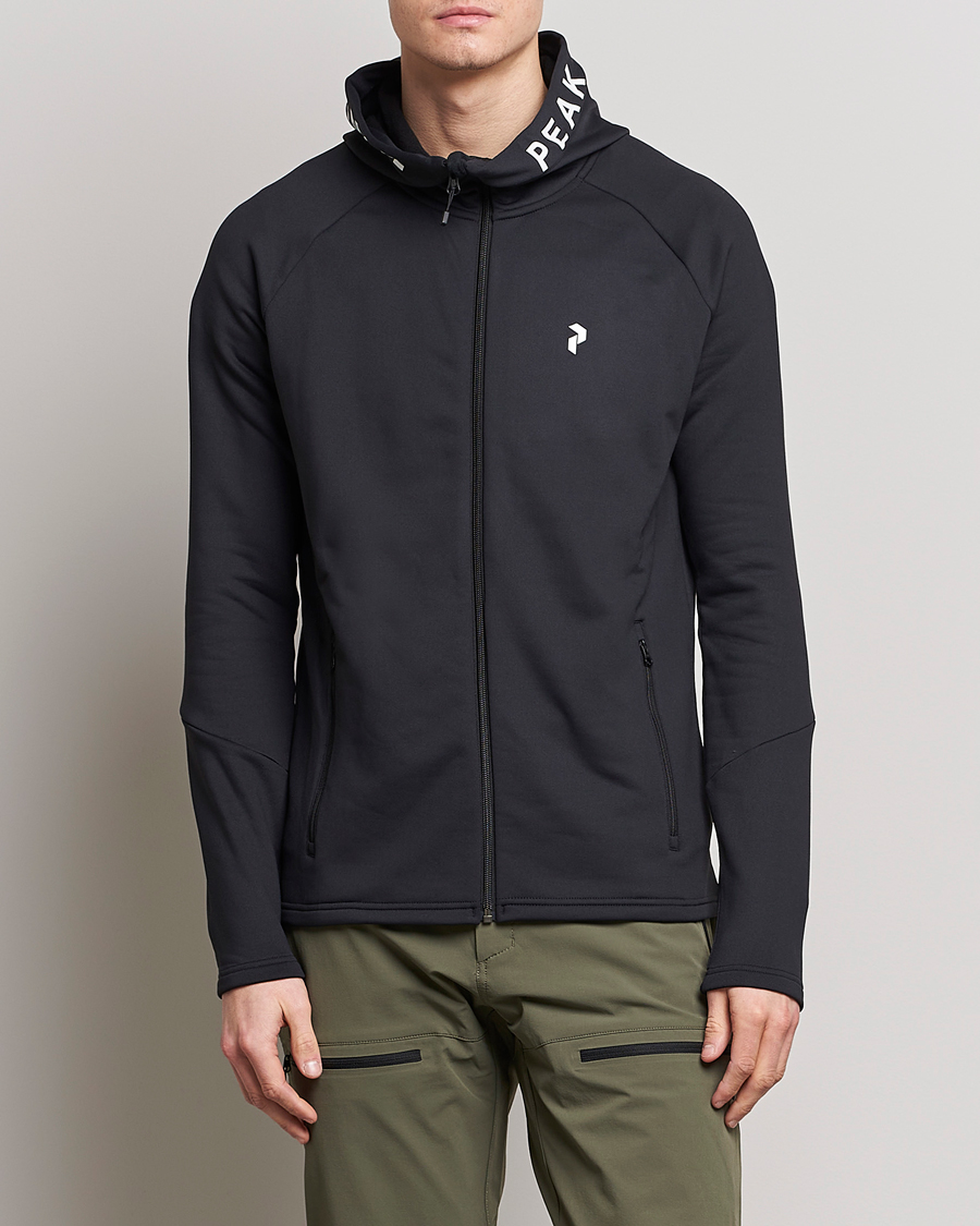 Herre | Trøjer | Peak Performance | Rider Zip Hood Fleece Black