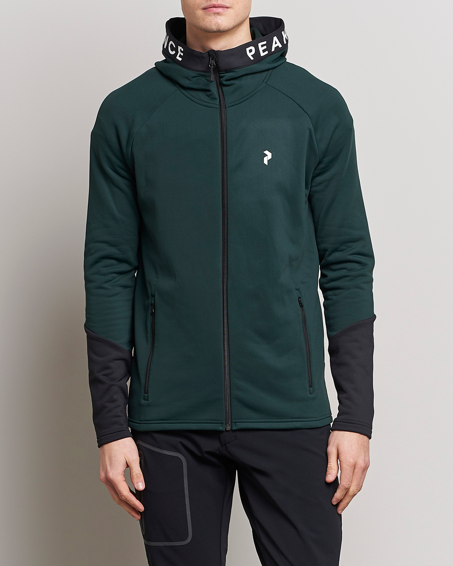 Herre | Trøjer | Peak Performance | Rider Zip Hood Fleece Scarab Green/Black