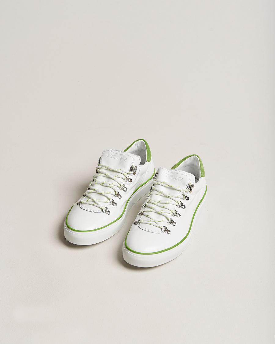 Herre | Diemme Marostica Low Sneaker White Nappa Lime | Diemme | Marostica Low Sneaker White Nappa Lime