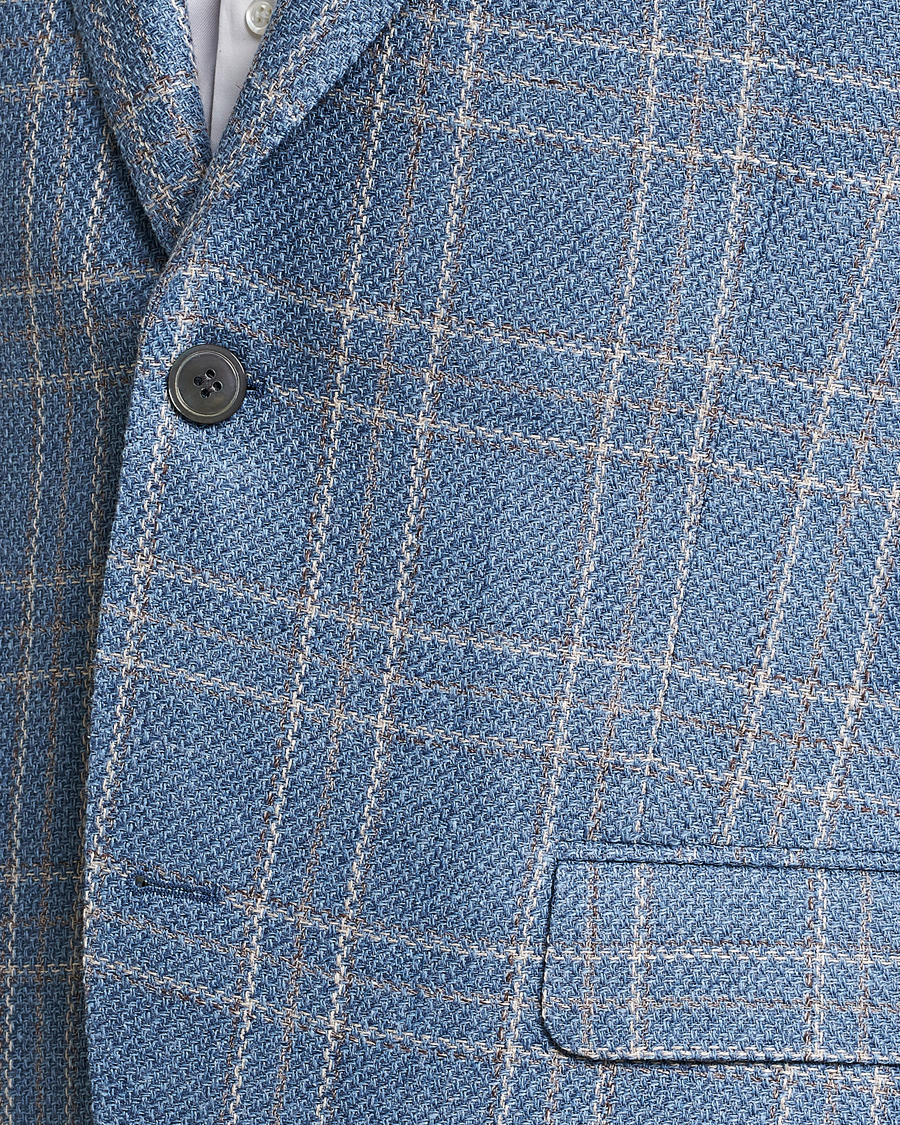 Herre | Blazere & jakker | Oscar Jacobson | Fogerty Soft Cotton/Linen/Wool Blazer Light Blue