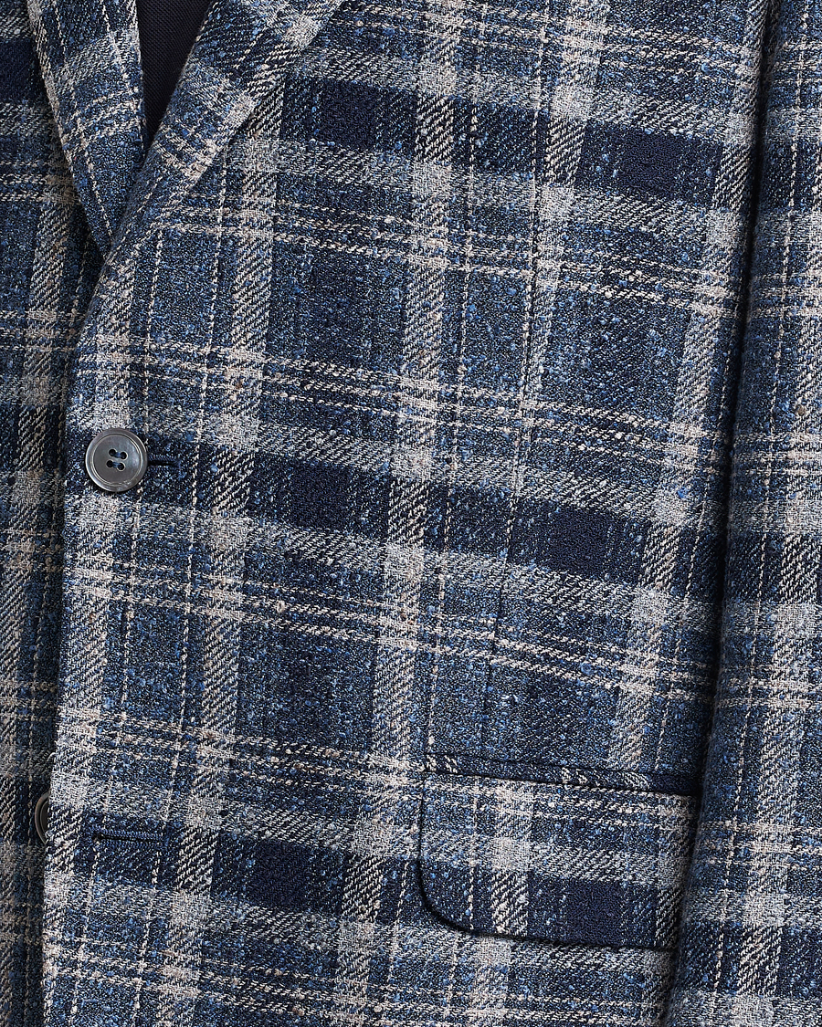 Herre | Blazere & jakker | Oscar Jacobson | Ferry Soft Checked Linen Blazer Blue