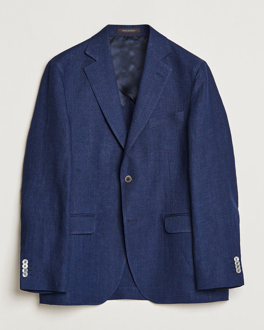 Herre | Blazere & jakker | Oscar Jacobson | Ferry Soft Linen Blazer Navy