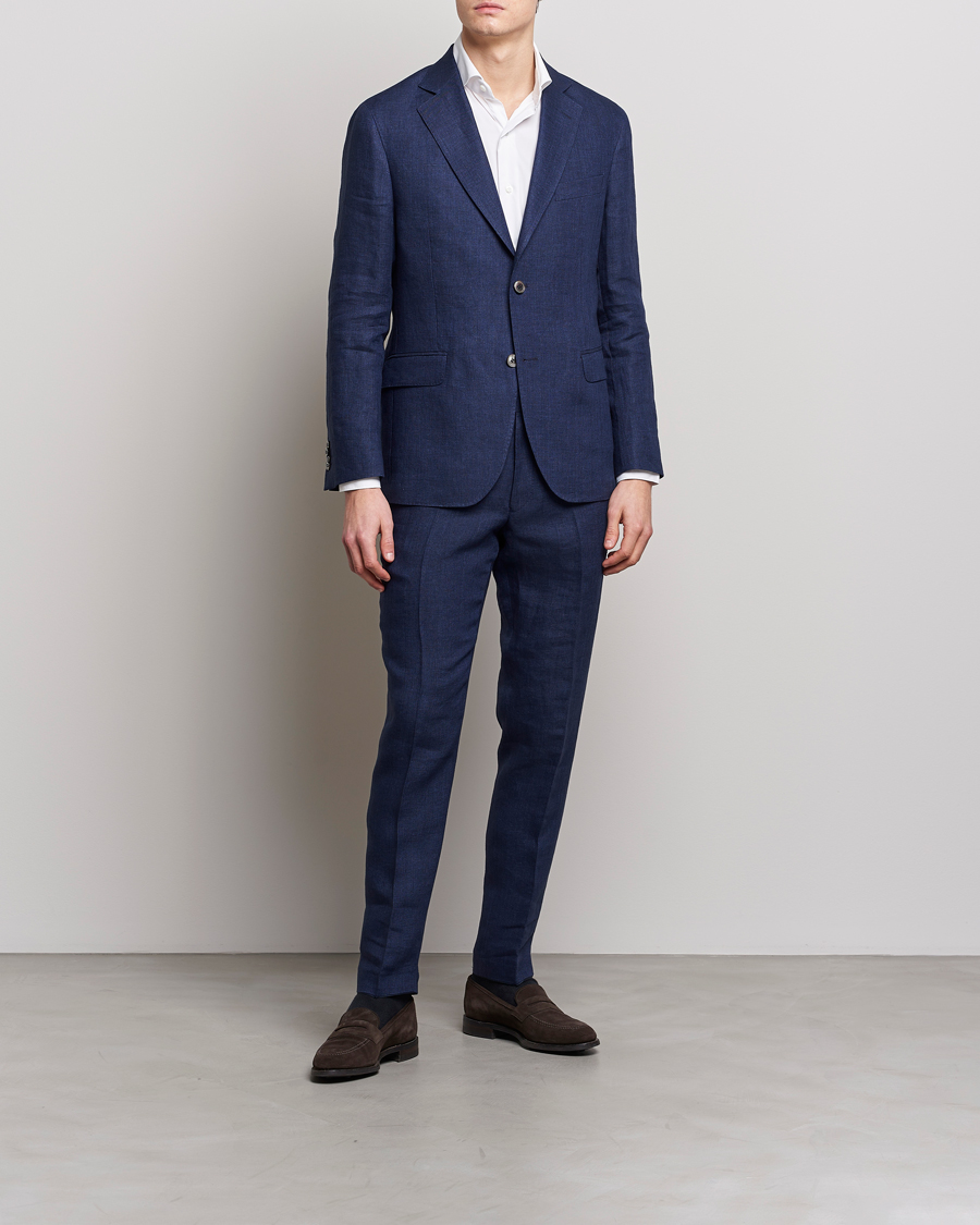 Herre | Blazere & jakker | Oscar Jacobson | Ferry Soft Linen Blazer Navy