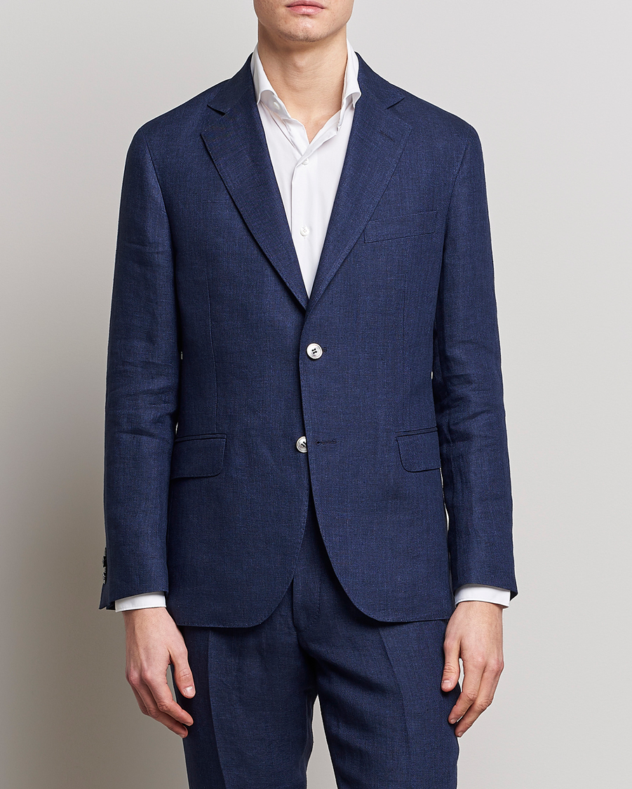 Herre | Blazere & jakker | Oscar Jacobson | Ferry Soft Linen Blazer Navy