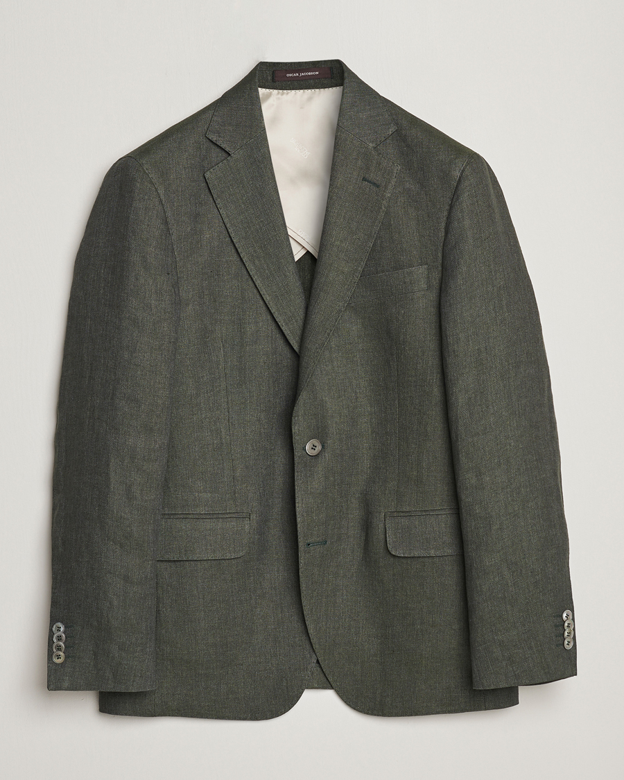 Herre | Blazere & jakker | Oscar Jacobson | Ferry Soft Linen Blazer Green
