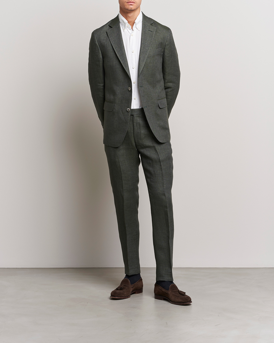 Herre | Blazere & jakker | Oscar Jacobson | Ferry Soft Linen Blazer Green