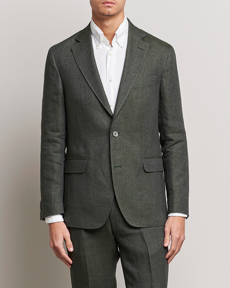 Herre | Blazere & jakker | Oscar Jacobson | Ferry Soft Linen Blazer Green
