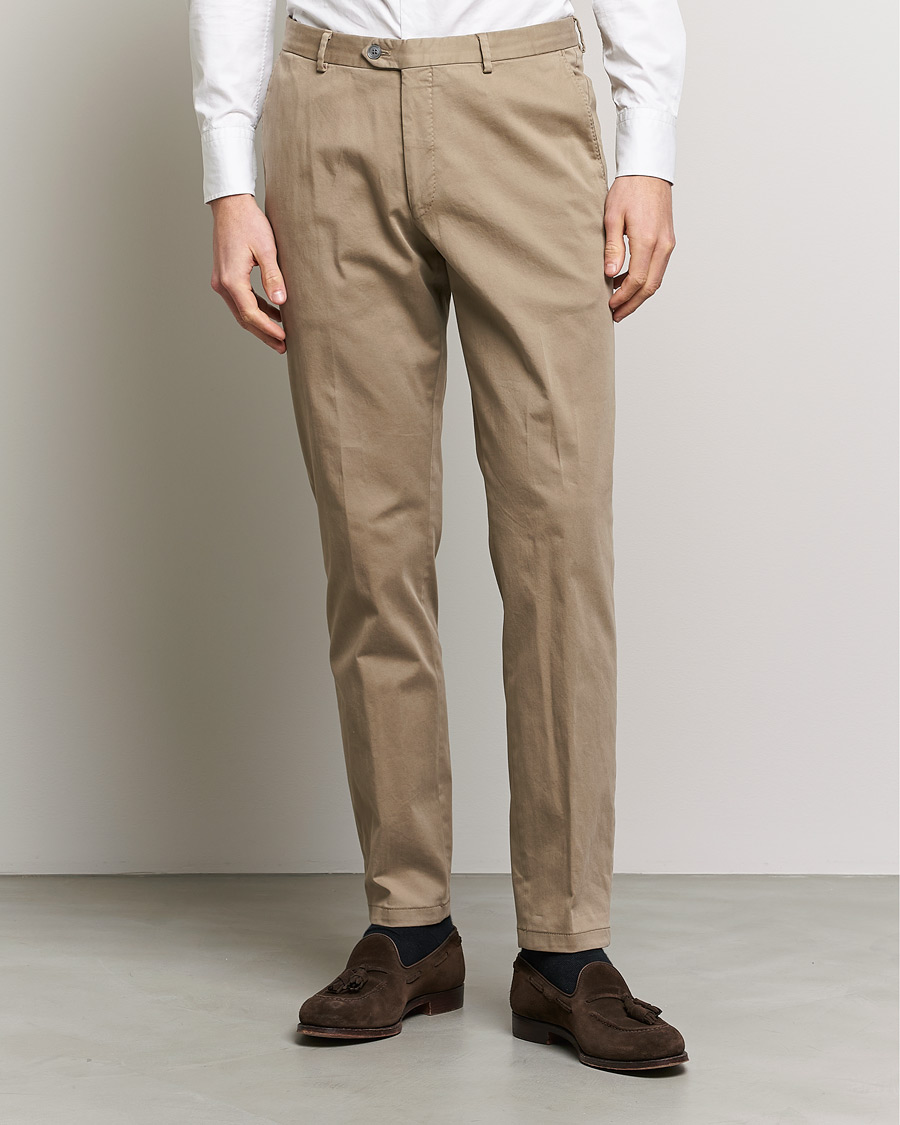 Herre | Afdelinger | Oscar Jacobson | Denz Casual Cotton Trousers Beige