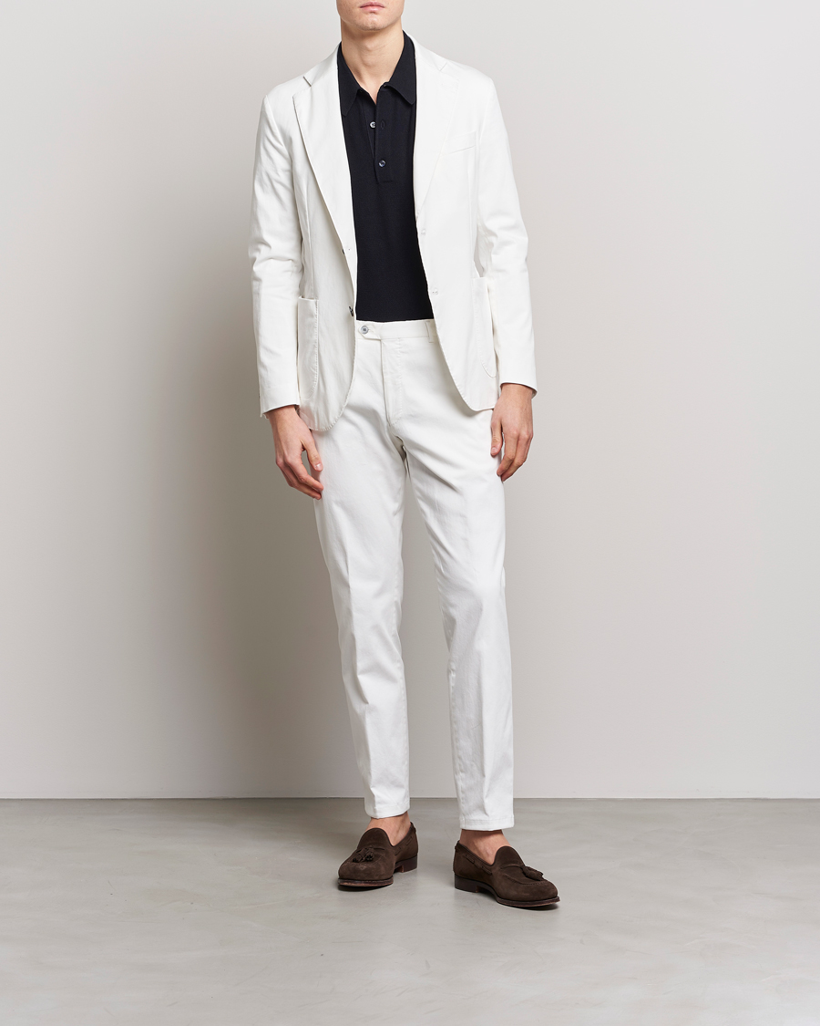Herre | Bukser | Oscar Jacobson | Denz Casual Cotton Trousers White