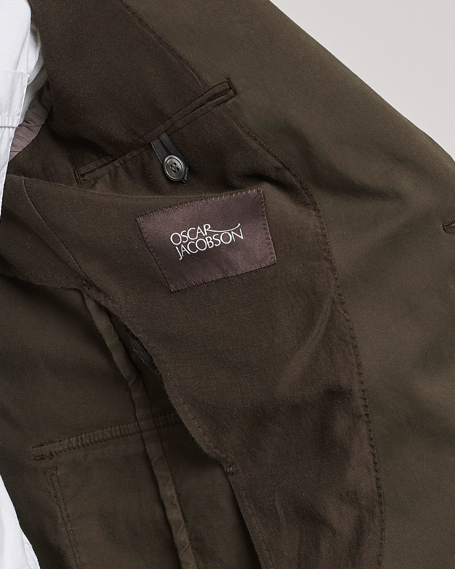 Herre | Blazere & jakker | Oscar Jacobson | Friso Cotton Safari Blazer Dark Green