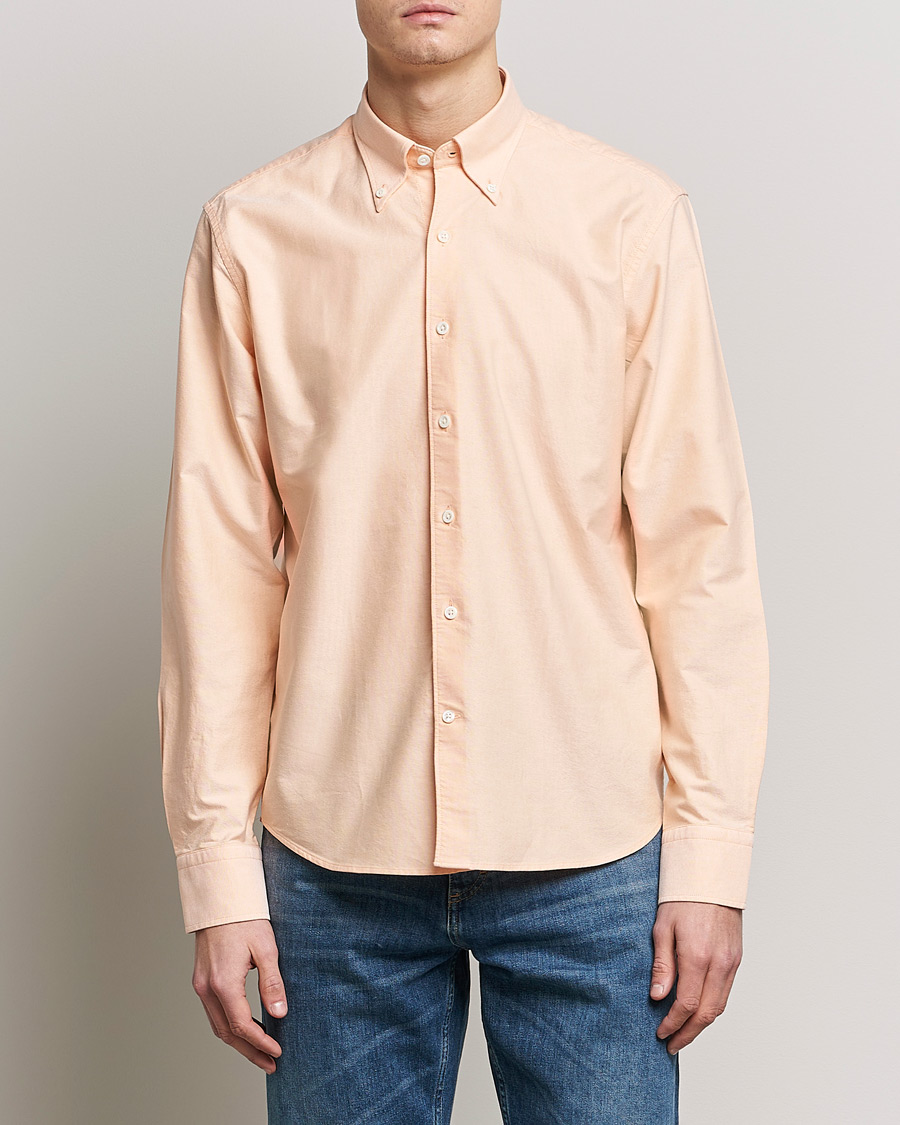 Herre | Skjorter | Oscar Jacobson | Regular Fit Button Down Oxford Shirt Orange