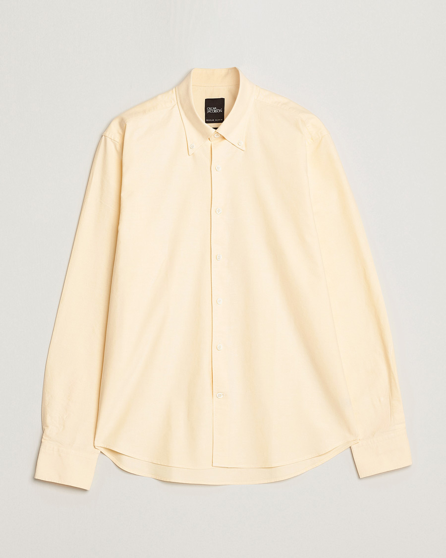 Herre | Skjorter | Oscar Jacobson | Regular Fit Button Down Oxford Shirt Yellow