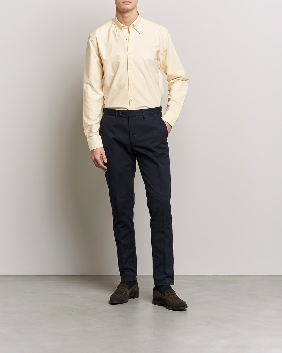 Herre | Skjorter | Oscar Jacobson | Regular Fit Button Down Oxford Shirt Yellow