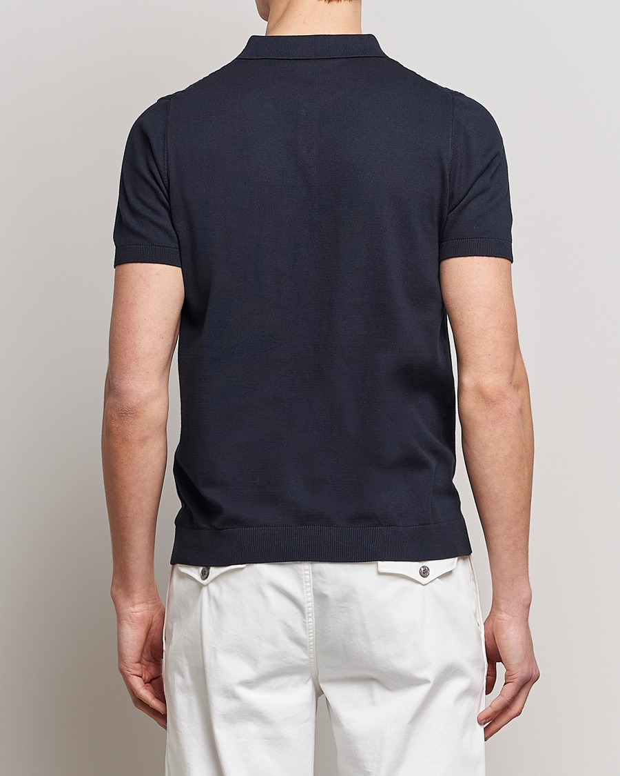 Herre | Polotrøjer | Oscar Jacobson | Bard Short Sleeve Structured Cotton Polo Navy