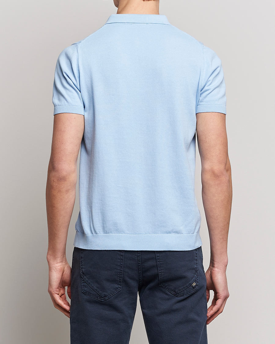 Herre | Polotrøjer | Oscar Jacobson | Bard Short Sleeve Structured Cotton Polo Light Blue