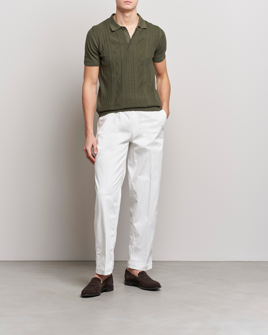 Herre | Polotrøjer | Oscar Jacobson | Bard Short Sleeve Structured Cotton Polo Olive