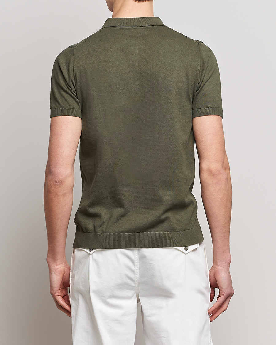 Herre | Polotrøjer | Oscar Jacobson | Bard Short Sleeve Structured Cotton Polo Olive
