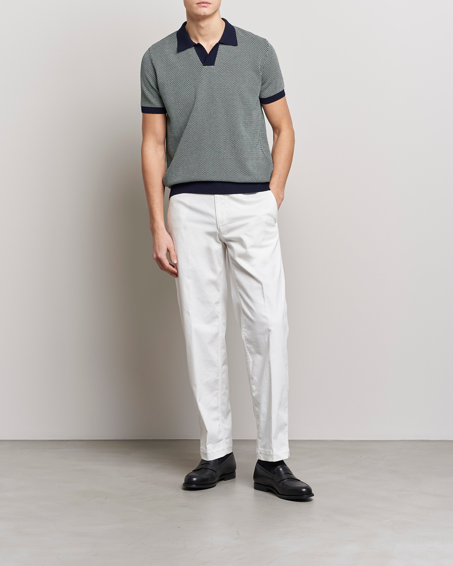 Herre | Polotrøjer | Oscar Jacobson | Dalius Cotton Woven Structure Cotton Polo Green