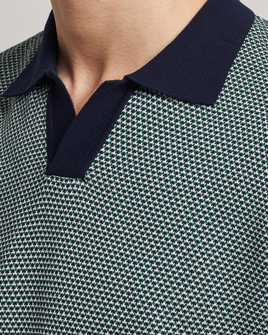 Herre | Polotrøjer | Oscar Jacobson | Dalius Cotton Woven Structure Cotton Polo Green