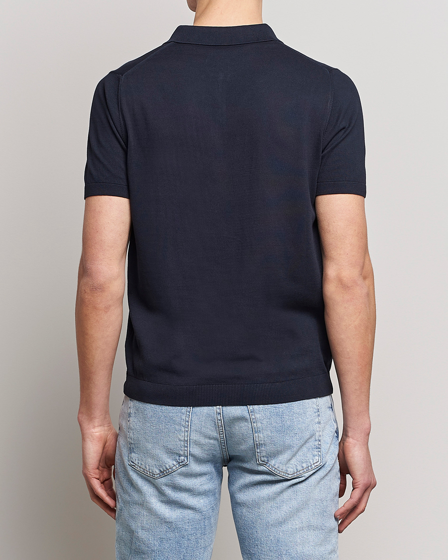 Herre | Polotrøjer | Oscar Jacobson | Otto Short Sleeve Zip Polo Navy