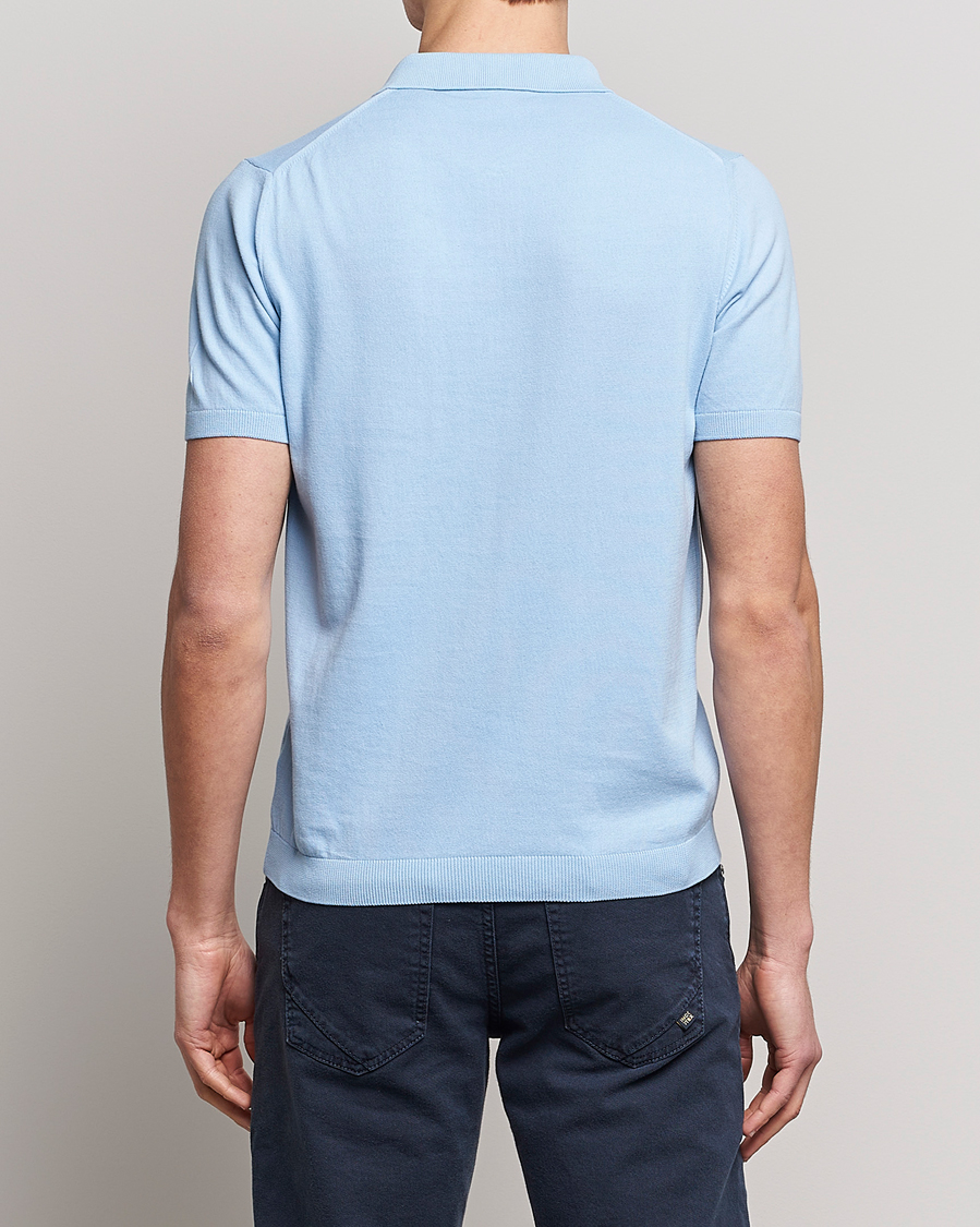 Herre | Polotrøjer | Oscar Jacobson | Otto Short Sleeve Zip Polo Light Blue