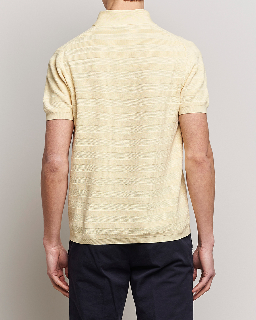 Herre | Polotrøjer | Oscar Jacobson | Rolle Garment Dye Structured Cotton Polo Yellow