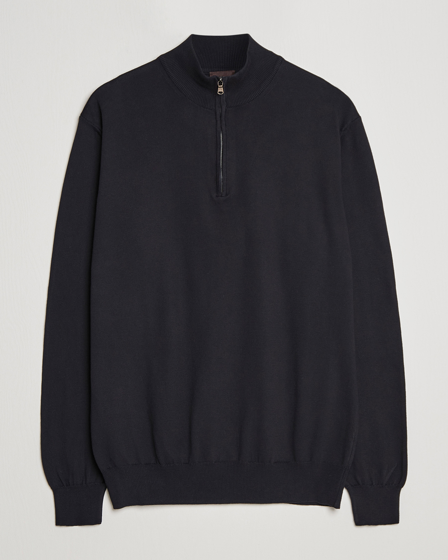 Herre | Trøjer | Oscar Jacobson | Pat Cotton Half Zip Navy