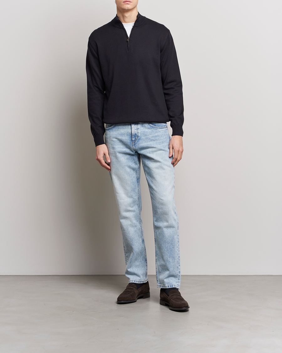 Herre | Trøjer | Oscar Jacobson | Pat Cotton Half Zip Navy