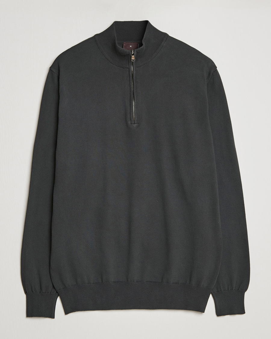 Herre | Trøjer | Oscar Jacobson | Pat Cotton Half Zip Green